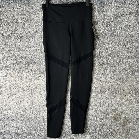 Old Navy Active Leggings Womens Medium Black Go-Dry Fitted Mesh Panel Athletic - Picture 1 of 8